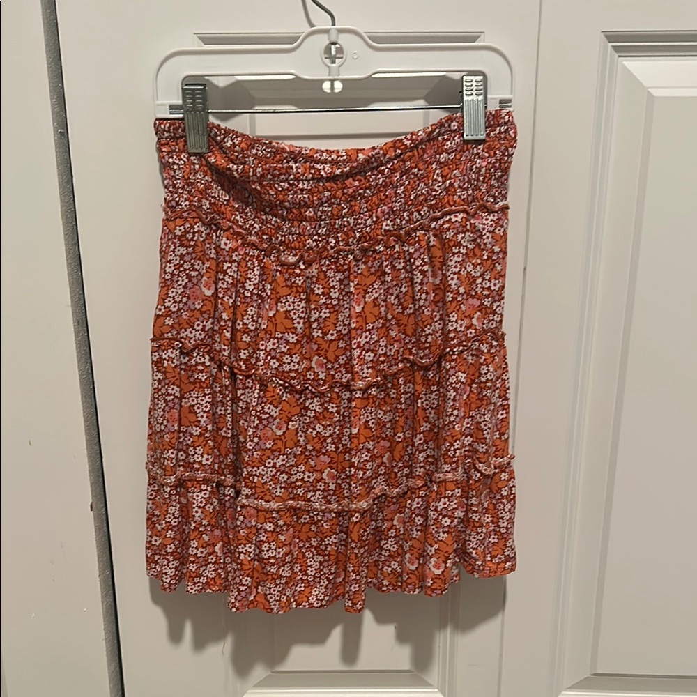 Floral Orange Skirt